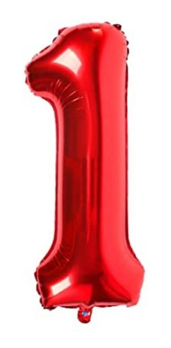 Globo Números Metalizados Gigantes Rojo 90 Cm