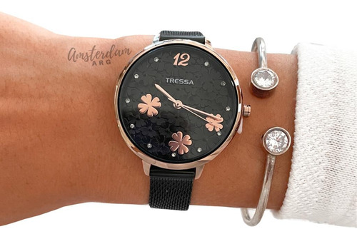 Reloj Tressa Dama Modelo Angie  Malla Tejida  Amsterdamarg