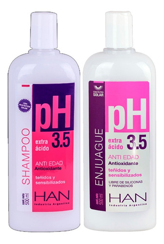 Han Shampoo + Acondicionador Extra Acido Teñidos X 500 Ml