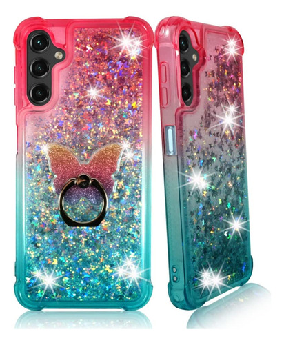 Funda Transparente Para Telefono Purpurina Liquida Diseño 3d