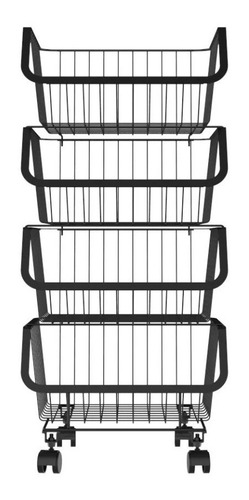 4 Canastas Organizadoras Apilables Con Ruedas Mainstays