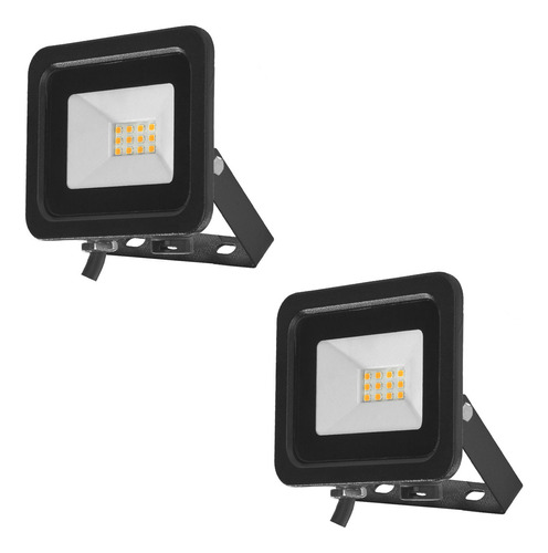 Kit 2 Reflectores Led Exterior Illux Rl-3610.n22 Luz Cálida Color de la carcasa Negro Color de la luz Luz Cálida (2 200 K)