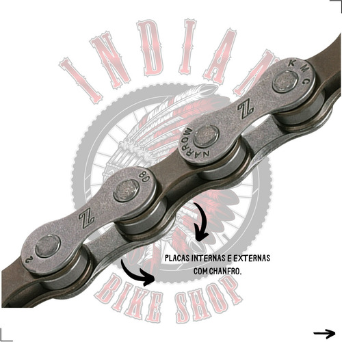 Corrente Kmc Z7 116 Elos 7v 14v 21v Speed Mtb Megarange 3x7v
