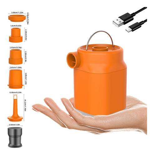 Potente Inflador Eléctrico Para Actividades Al Rojo Naranja