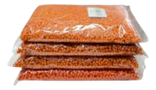 Medio Kilo Mostacillas Por Mayor Para Pulseras 2mm Naranja Opaco