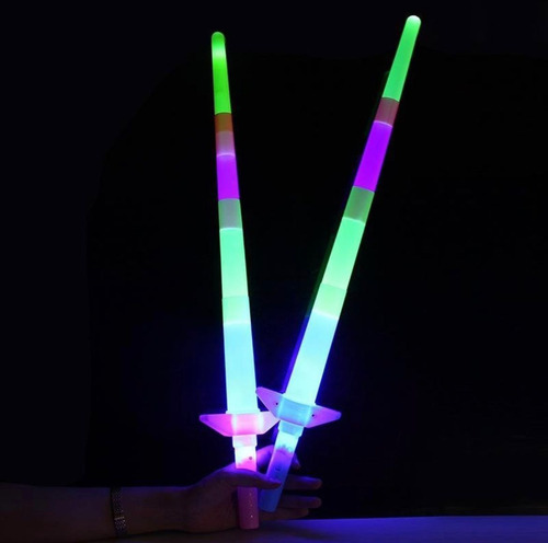 Espada Led Retráctil Niños Fiesta Cumpleaños Mayoreo 13 Pz