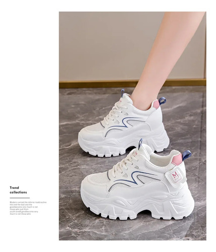 Zapatos Blancos De Tacón Alto Con Fondo Grueso De Verano Par