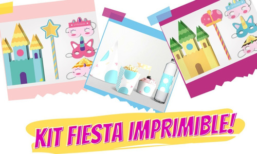 Imagen 1 de 5 de Kit Fiesta Infantil Niña Princesas Archivo Imprimible Pdf