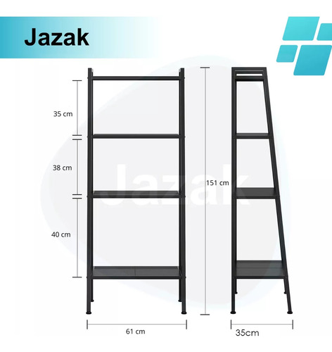 Estanteria Metalica Jazak / 4 Niveles / Cocina / Baño / Living / Repisa / Reforzada / Moderna / Organizador Multiuso / Mide 1.5m