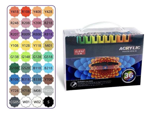 2 Set Lapices Acrilicos Jupai 36 Colores 4mm