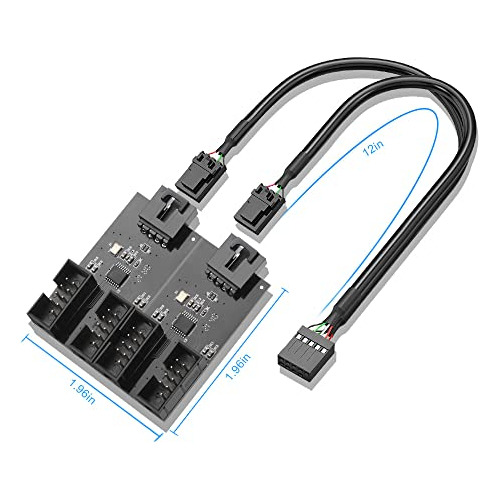 Cable Divisor De Extensión Usb De 9 Pines Macho De 1 A 4 Hem