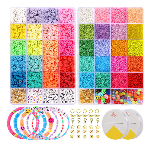 24500+ Pcs Beads Para Joyario Kit, Funtopia Colorida Flat Ro