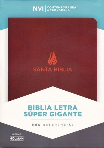 Nvi Biblia Letra Súper Gigante Marrón, Piel Fabricada Con Ín