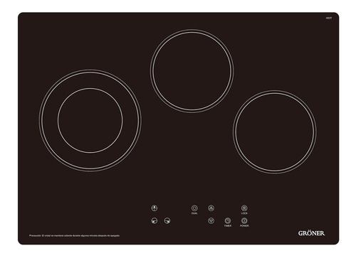 Encimera eléctrica Gröner HE3T-B negra 220V - 240V