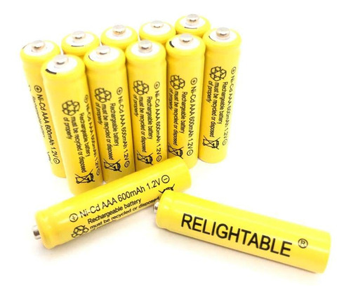 Relightable Pilas Recargables Nicd Aaa De 600 Mah 1.2 V Para