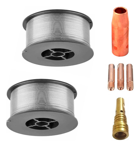 Kit Tocha Mig V8 E Outras + Arame Solda Mig S/ Gás 1kg 0,8mm