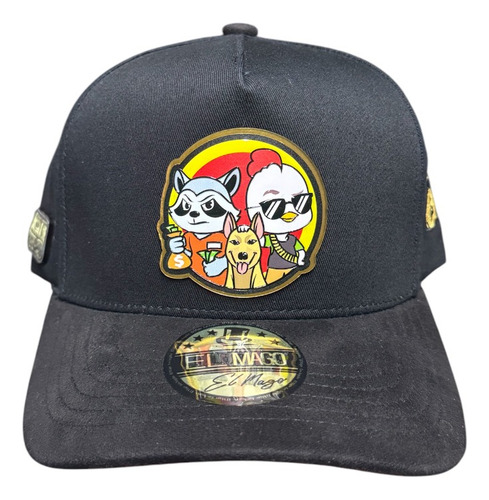 Gorra Markitos Toys Mapache, Chicken Y Pastor Belga Negro Único