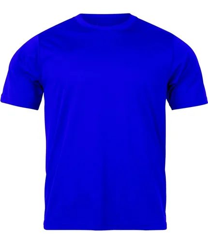 Camiseta Azul Royal Básica Gola Redonda Lisa Sem Estampa