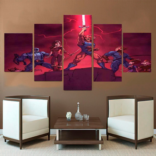 Cuadro 5 Piezas Sala Thundercats Colina 150x80cm