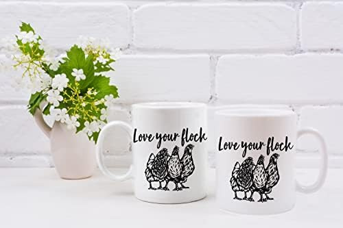 Qashwey Love Your Flock - Taza De Café Con Diseño De Pollo D