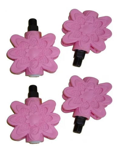 Pedales Bicicleta Nena Rosa Rosca 1/2 Flor X 2 Pares 