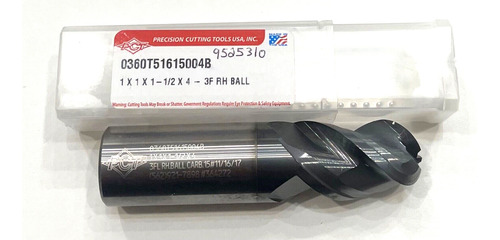 Pct 1 Carbide Ball Nose End Mill Tac Coating 3 Flute Va Bbx