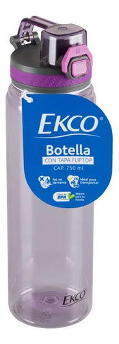 Botella Flip Morado 750 Ml Ekco