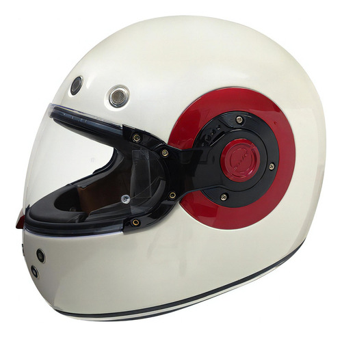 Casco Moto Integral Smk El Dorado Vintage Tipo Ruby Color Blanco/Rojo Diseño Solid Tamaño del casco XS
