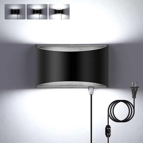 Lightess Lampara Pared Moderna 12 W Led Enchufable Interior