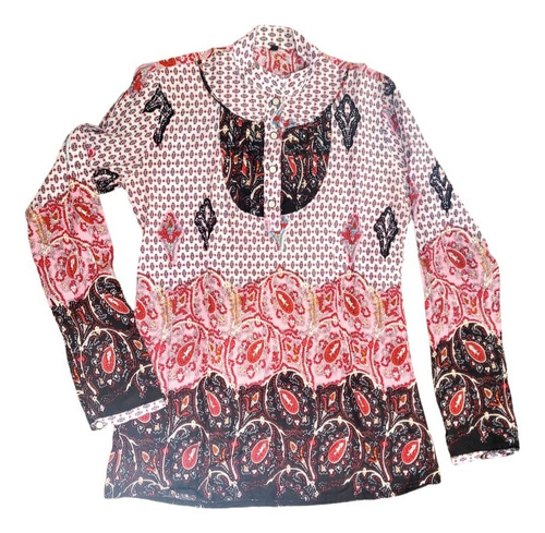 Camisola Blusa Manga Larga Con Botones Estilo Hindu 