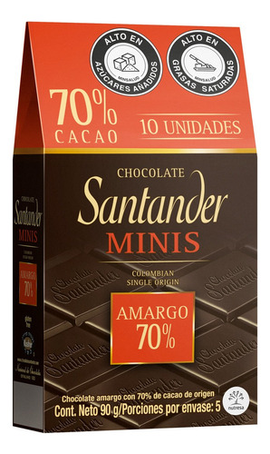 Chocolatina Santander Minis X 10 Unidades