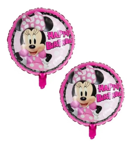 2 Globos Minnie Mouse Happy Birthday 