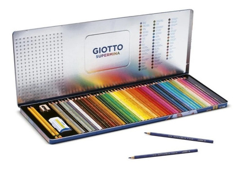 Supermina Giotto 50 Col. Set De Lápices, Caja Metálica