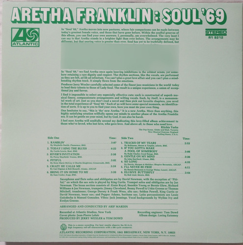 Lp Aretha Franklin - Soul '69 (Usado)