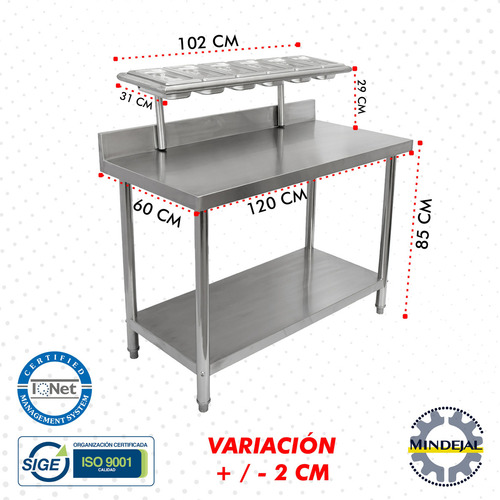 Mesa Para Pizzeria Con 6 Insertos Incluye Tapas Transparente Color 6 Insertos 1/4 Extructura Tubo Redondo