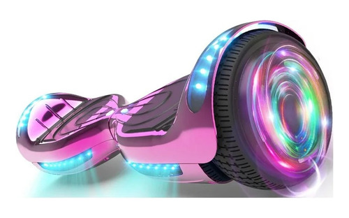 Hoverboard Patineta Electrica 65 Bluetooth Flash Wheel Color Rosa Cromada