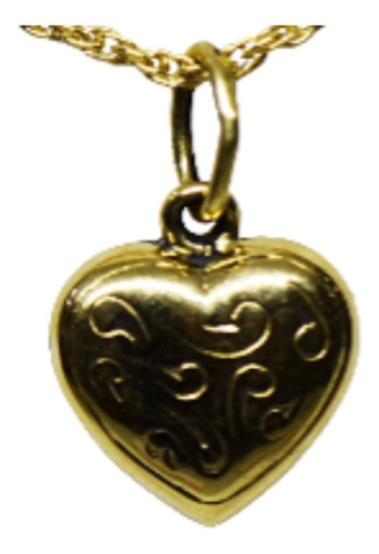 Dije Corazon Cincelado De Oro 18 K