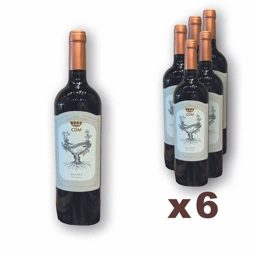 Vino Malbec Reserva Cdm Caja 6 Botellas De 750ml