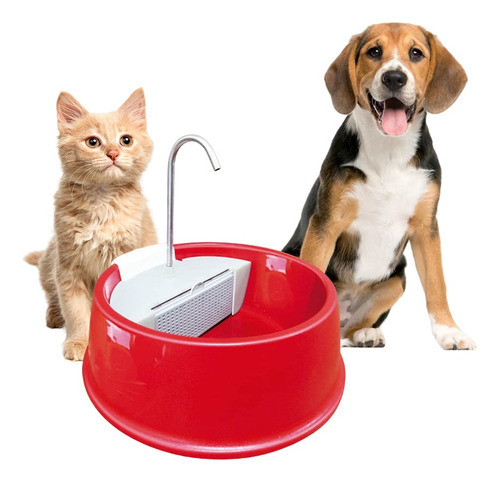 Fonte Bebedouro Gatos Cães Automático Joy Furacão Pet Bivolt Cor Vermelho