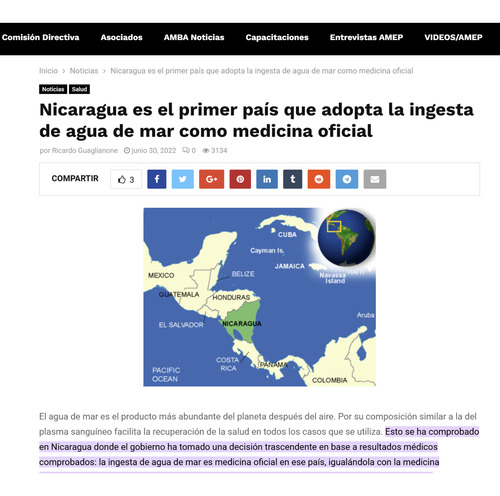 Agua De Mar Purificada Tratamiento 1 Mes Isotónica