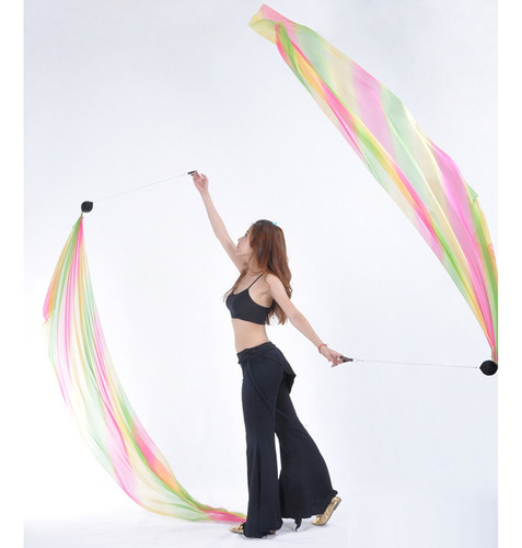 Belly Dance Finger Thrown Ball Poi Streamer Festival Dancing
