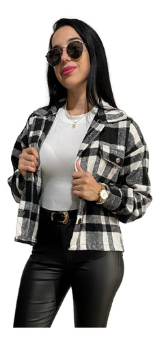 Camisaco Mujer Camisa Leñadora Crop Oversize Premium