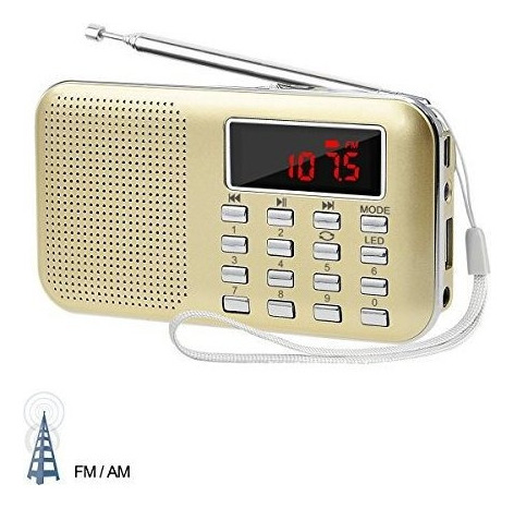 Lefon Mini Digital Am Fm Radio Altavoz De Medios Reproductor