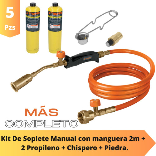 Kit Soplete Manual Con Manguera + 2 Tan Propileno + Chispero