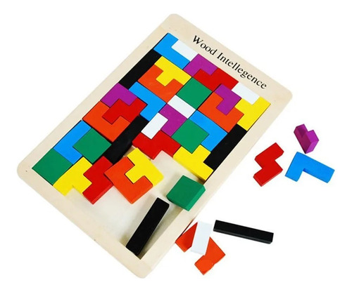 Tetris De Madera 3d Rompecabezas Montessori Juguetes Didact 