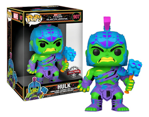 Funko Pop Hulk Gladiator 10 Inch #907 Blacklight Ragnarok (Usado)