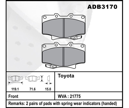 Juego Pastillas Freno Toyota Hilux 2.5 3.0 2005/2008 Comline