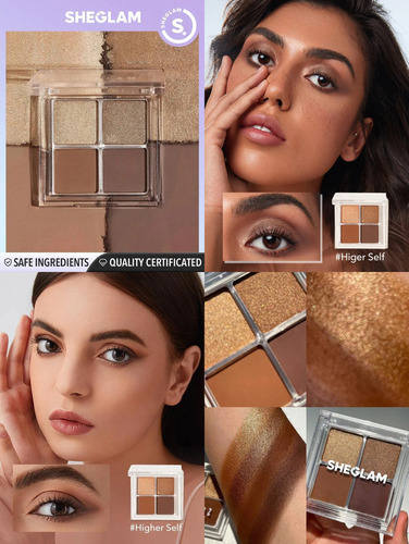 Paleta de sombras de ojos Sheglam de 4 colores Cosmic Crystal | Charm School Shadow Color