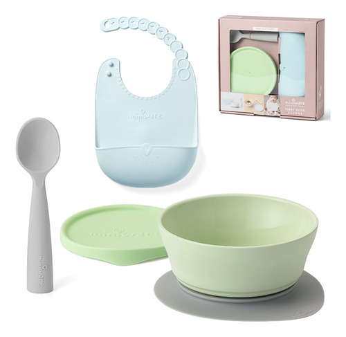 Miniware First Bites Deluxe Set - Tazon Para Cereales, Pie D