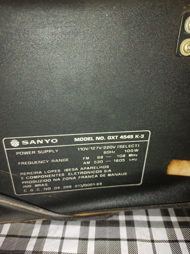 Som Sanyo Modelo Gxt 4545 K-3(apenas Venda De Peças)